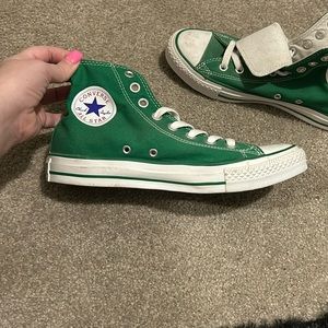 Green converse high tops